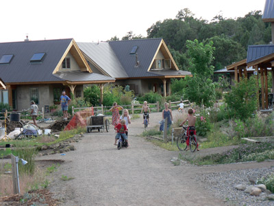 Perfect for families, Heartwood Cohousing has kid-friendly bike trails, a game room and farm animals.